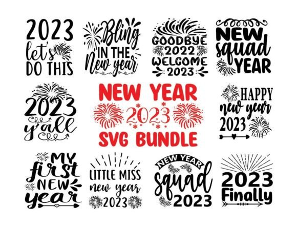 10 New Year 2023 T Shirt Bundle: Graphics and T-Shirt Designs