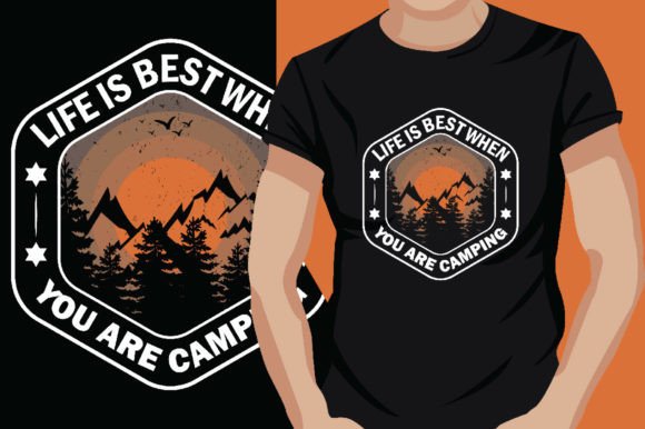 Camping, Hiking, Mountain T-Shirt Design Graphics