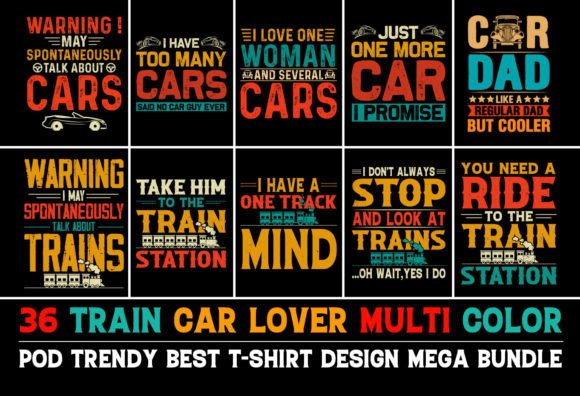 Car Train T-Shirt Design Lover Bundle