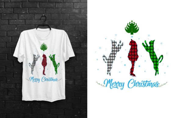 Merry Christmas Cat T-Shirt Design Graphics