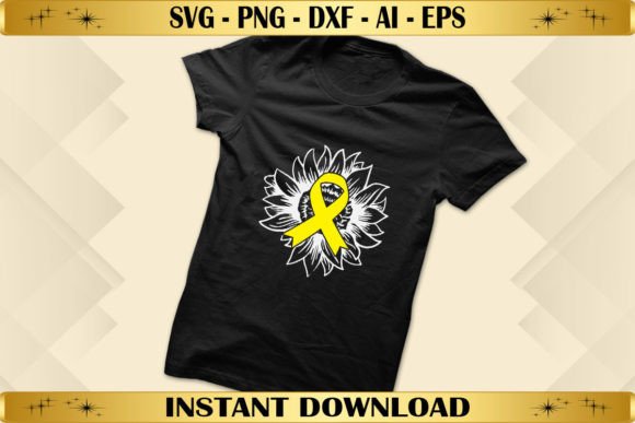 Sunflower Sarcoma Bone Cancer Yellow Graphics for T-Shirt Designs