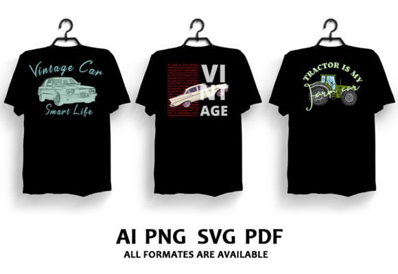 Vintage Car T-shirt Design Bundle V.4