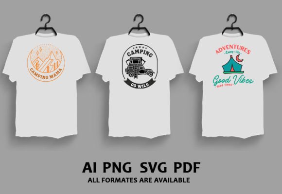 Wild Camping T-shirt Design Bundle